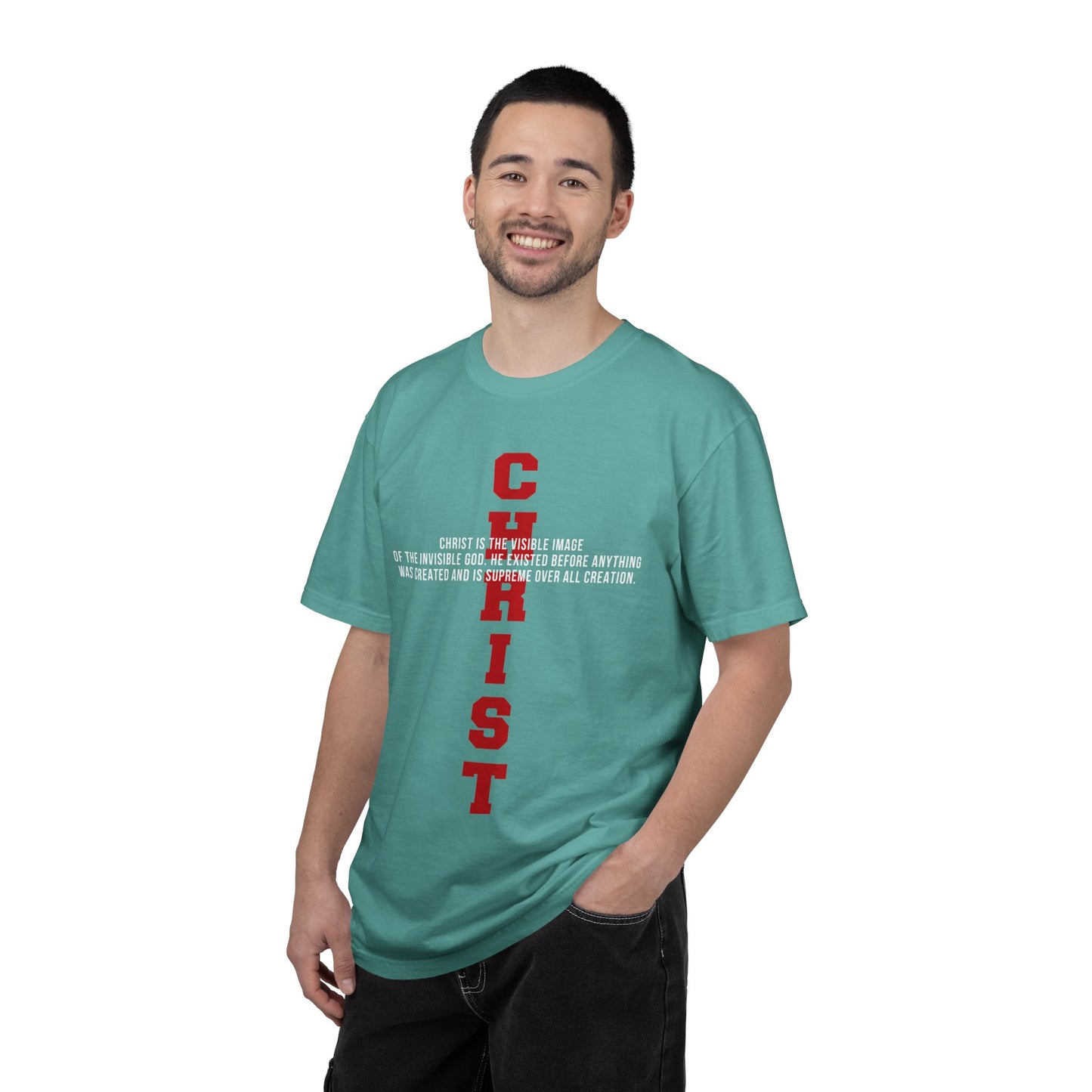 CHRIST the visible image of the invisible God Cotton T-shirt — Faith-Based Christian Tee