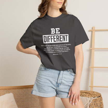 Be Different Romans 12:2 T-Shirt — Christian Faith Graphic T-shirt