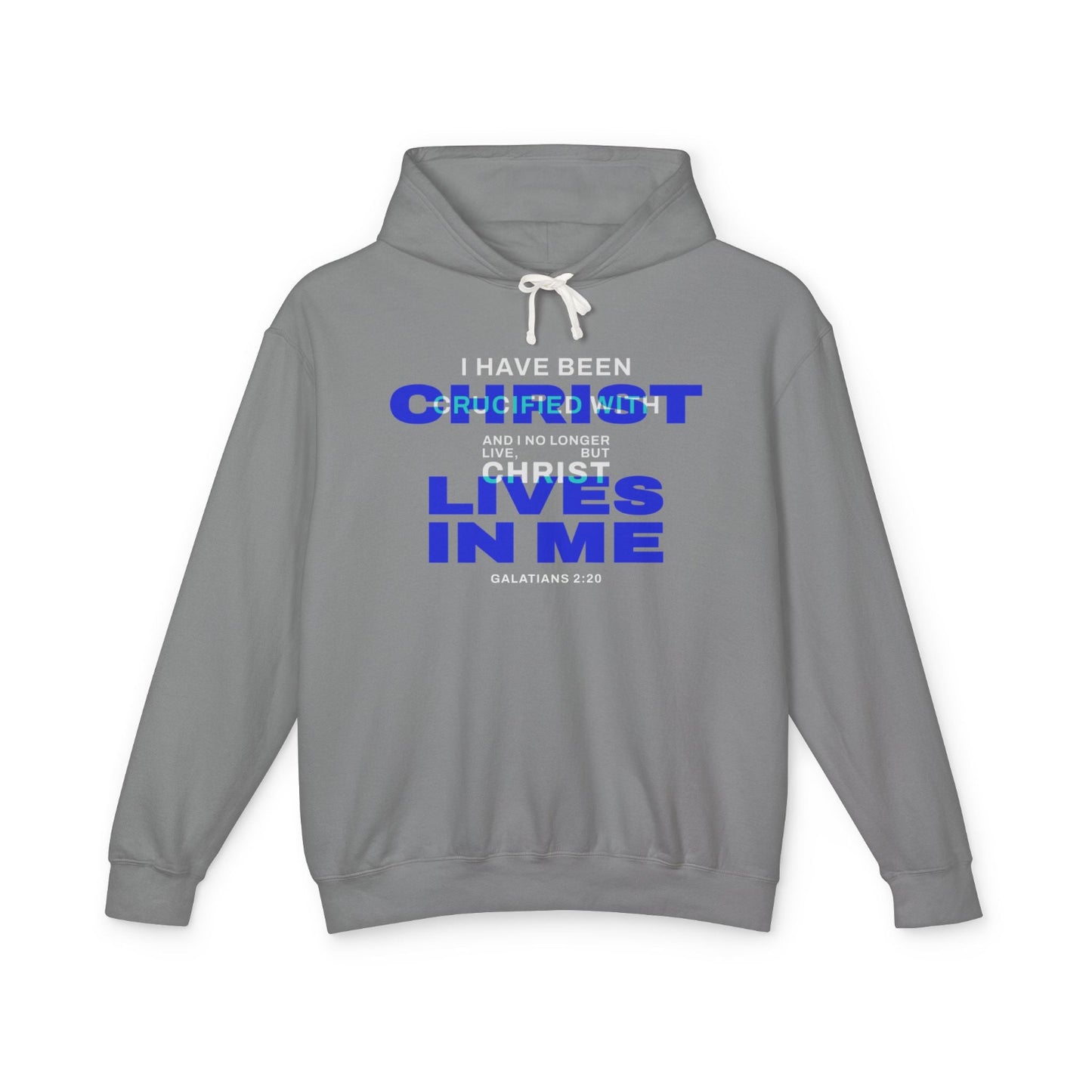 I have been Crucified with Christ "Galatians 2:20"  Blue 100% Cotton Unisex Hoodie