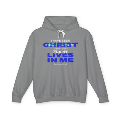 I have been Crucified with Christ "Galatians 2:20"  Blue 100% Cotton Unisex Hoodie