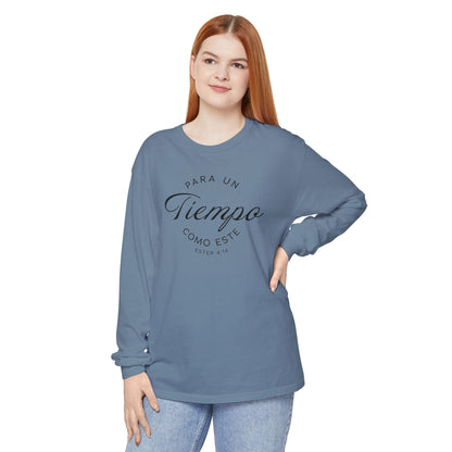 Para un Tiempo Como Este Ester 4:14 100% Cotton Long Sleeve-Shirt — Spanish Wise Woman Bible Verse