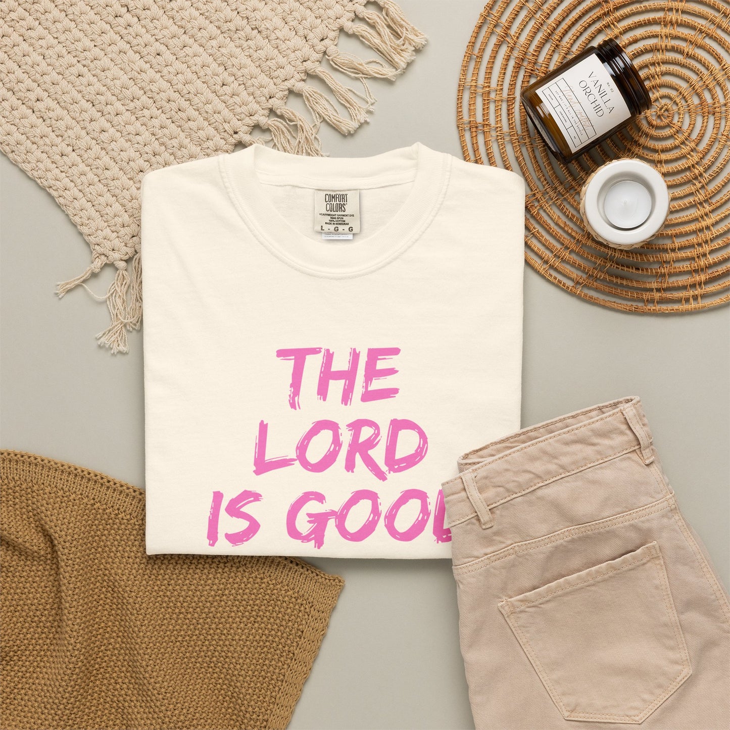 The Lord Is Good Nahum 1:7 pink T-Shirt