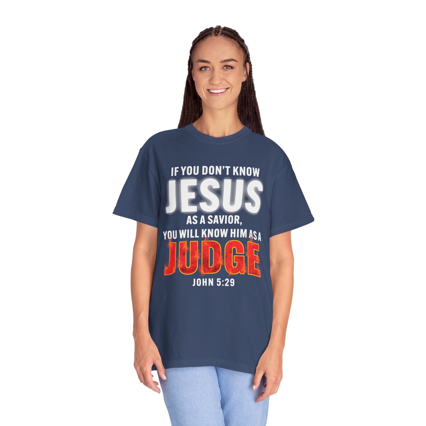 Know Jesus as Savior Cotton T-shirt — Faith-Based Christian Tee