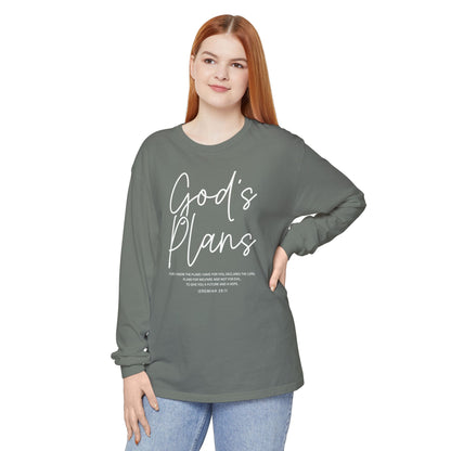 God's Plans Jeremiah 29:11 100% Cotton Long Sleeve