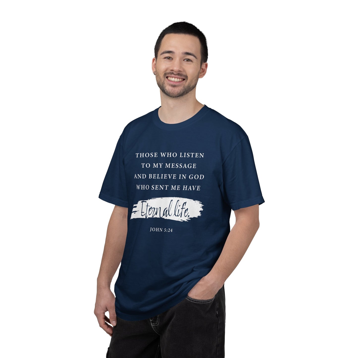 John 5:24 'Eternal Life' T-Shirt — Faith-Based Cotton Tee