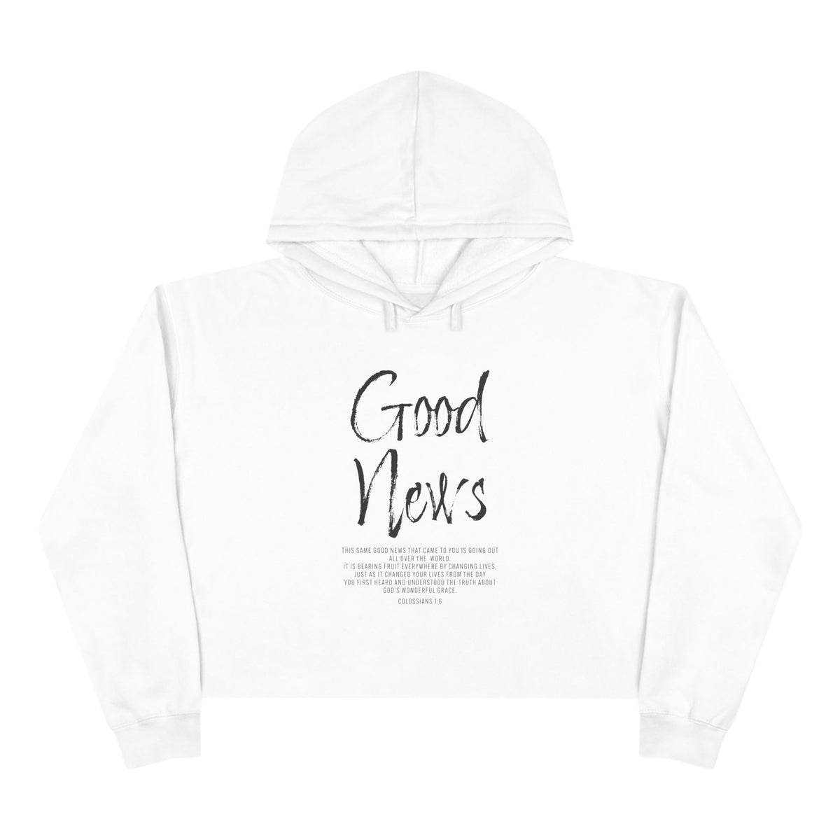 Good News Christian Crop Hoodie