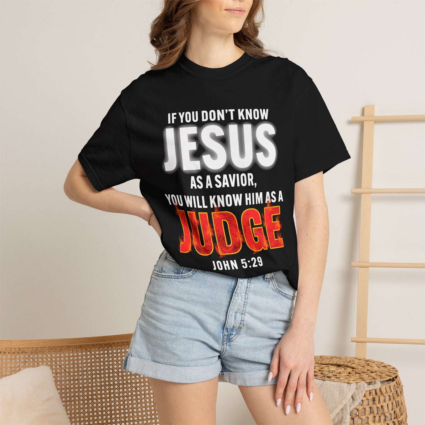 Know Jesus as Savior Cotton T-shirt — Faith-Based Christian Tee