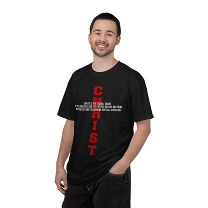 CHRIST the visible image of the invisible God Cotton T-shirt — Faith-Based Christian Tee