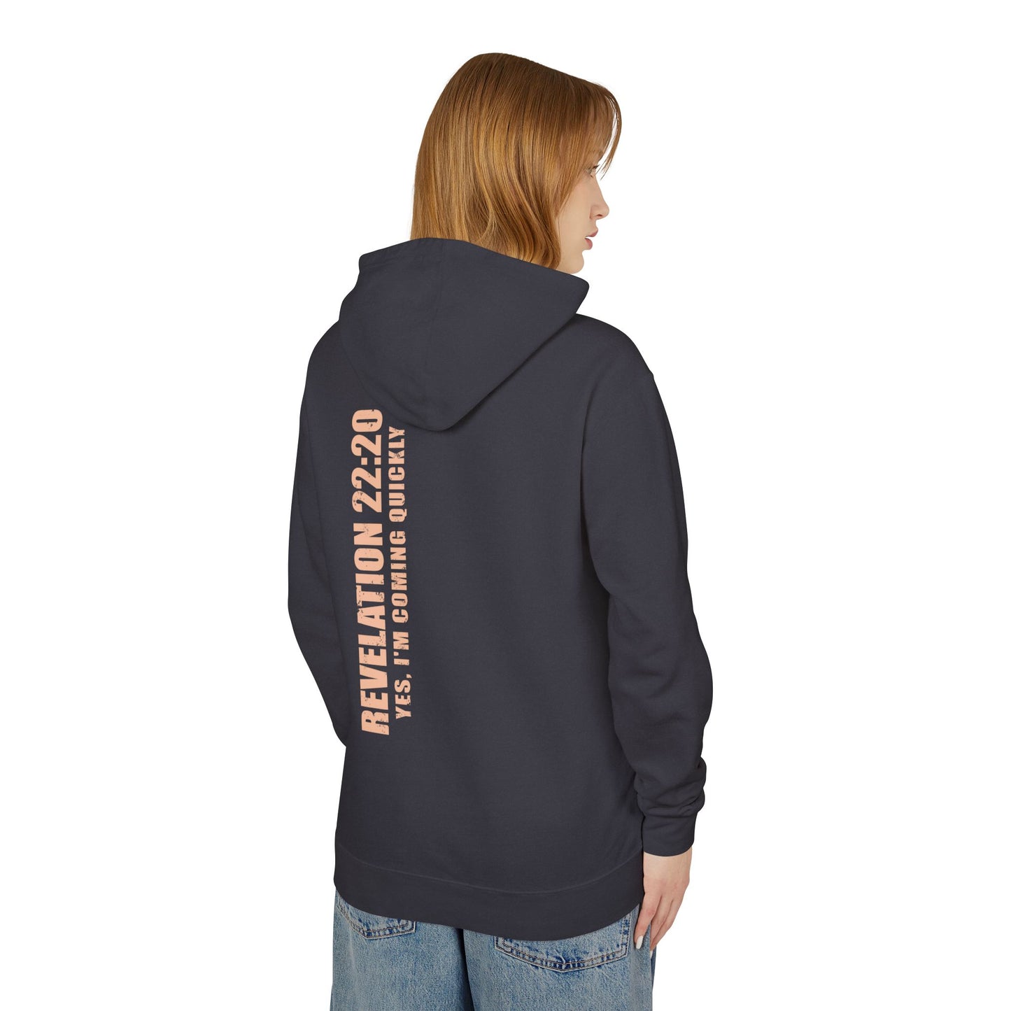Revelation 22:20 Cotton Hoodie — Bible Verse Inspirational Hooded Sweatshirt