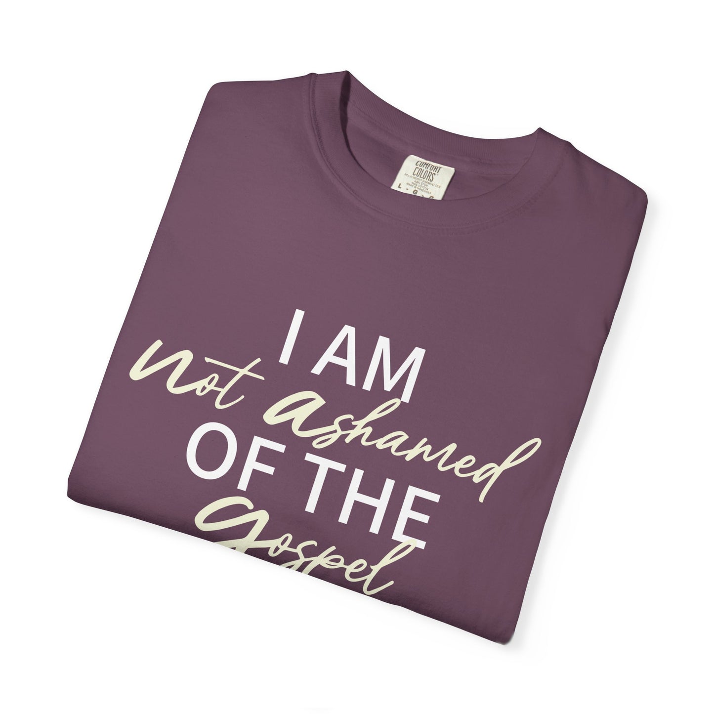 Romans 1:16 T-Shirt — Beige 100% Cotton