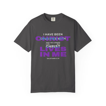 I have been Crucified with Christ "Galatians 2:20" Purple 100% Cotton T-Shirt