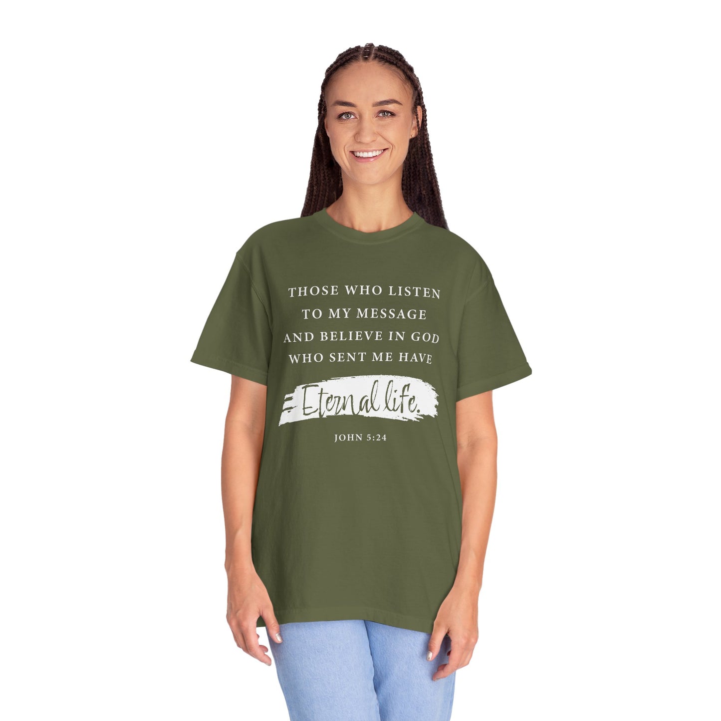 John 5:24 'Eternal Life' T-Shirt — Faith-Based Cotton Tee