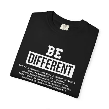 Be Different Romans 12:2 T-Shirt — Christian Faith Graphic T-shirt
