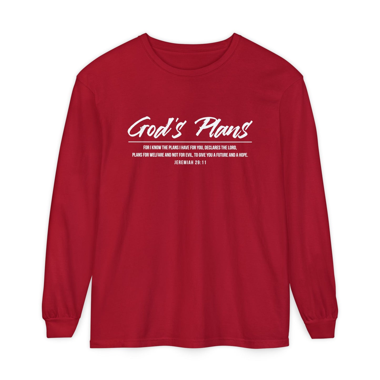 Jeremiah 29:11 'God's Plans' Long Sleeve T-Shirt — Inspirational Christian Faith Tee