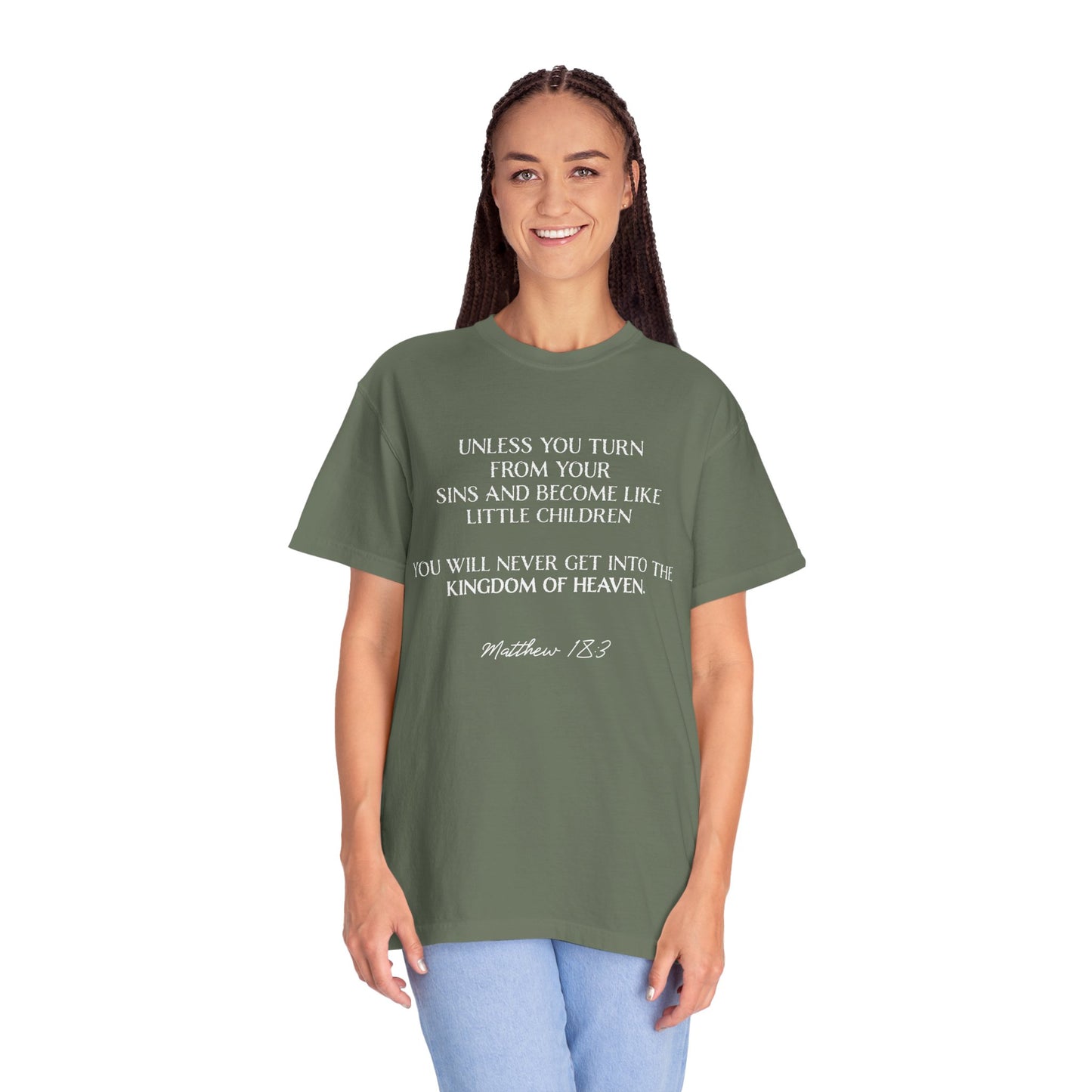 Matthew 18:3 100% Cotton T-shirt — Christian Scripture Tee