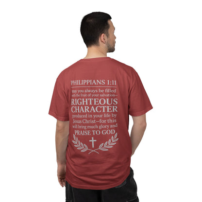 Righteous Character  T‑Shirt — Philippians 1:11 Inspirational Christian Tee