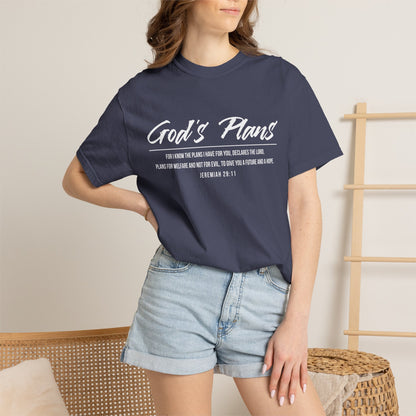 Jeremiah 29:11 'God's Plans 100% Cotton T-Shirt — Inspirational Faith Tee