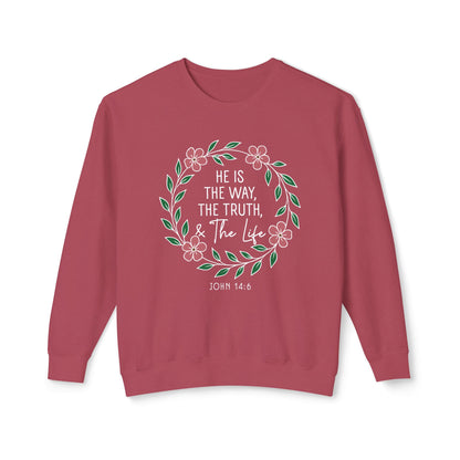 He is The Way The Truth & The Life Flowers "John 14:6" 100% Cotton Sweatshirt