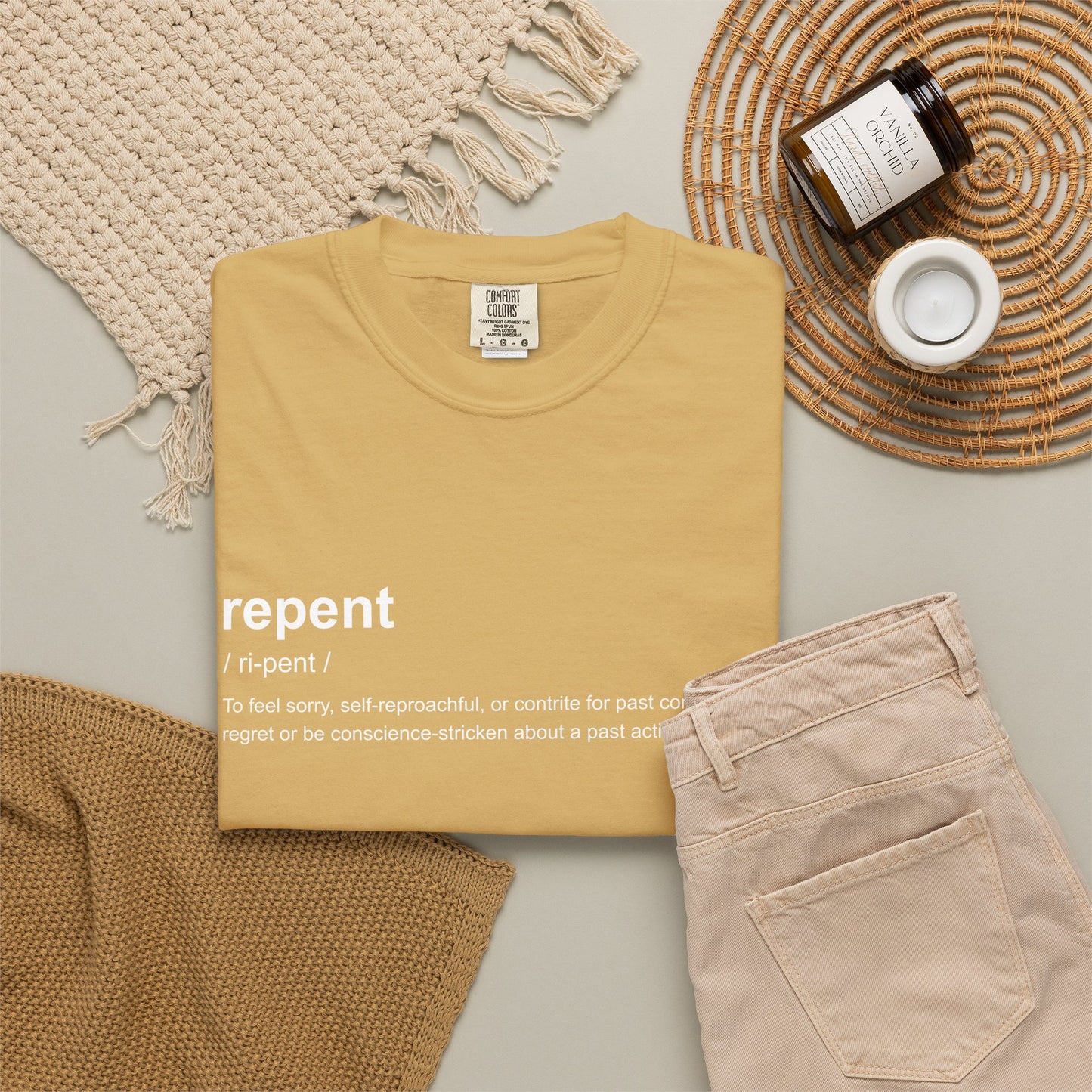 Repent Definition T-Shirt — 100% Cotton Garment-Dyed