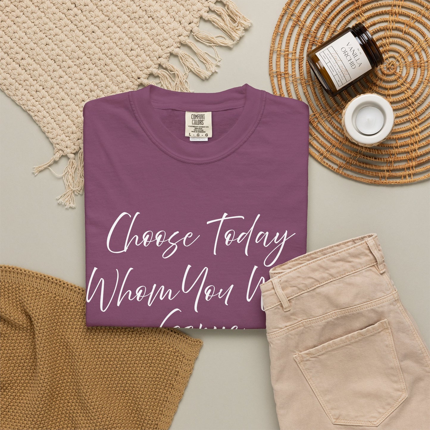 Joshua 24:15 "Choose Today Whom You Will Serve" 100% Cotton T-shirt
