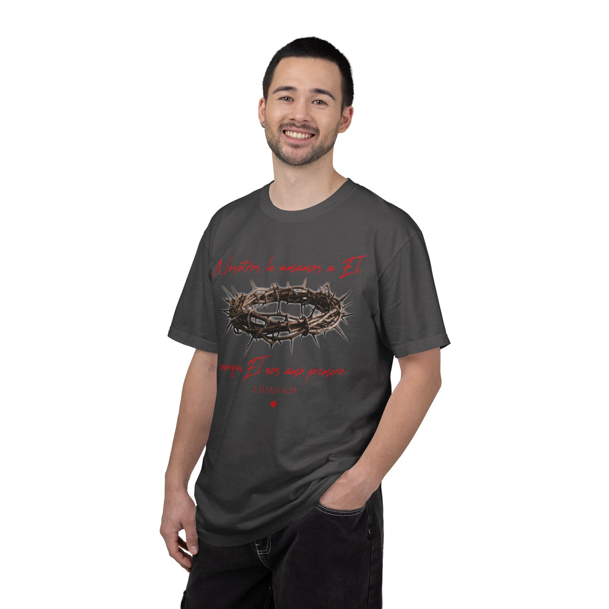 Jesus Crown of Thorns T-Shirt — "Naciste a amarme a Él" Christian Faith Tee