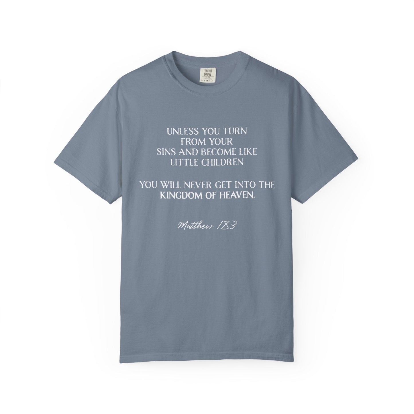 Matthew 18:3 100% Cotton T-shirt — Christian Scripture Tee