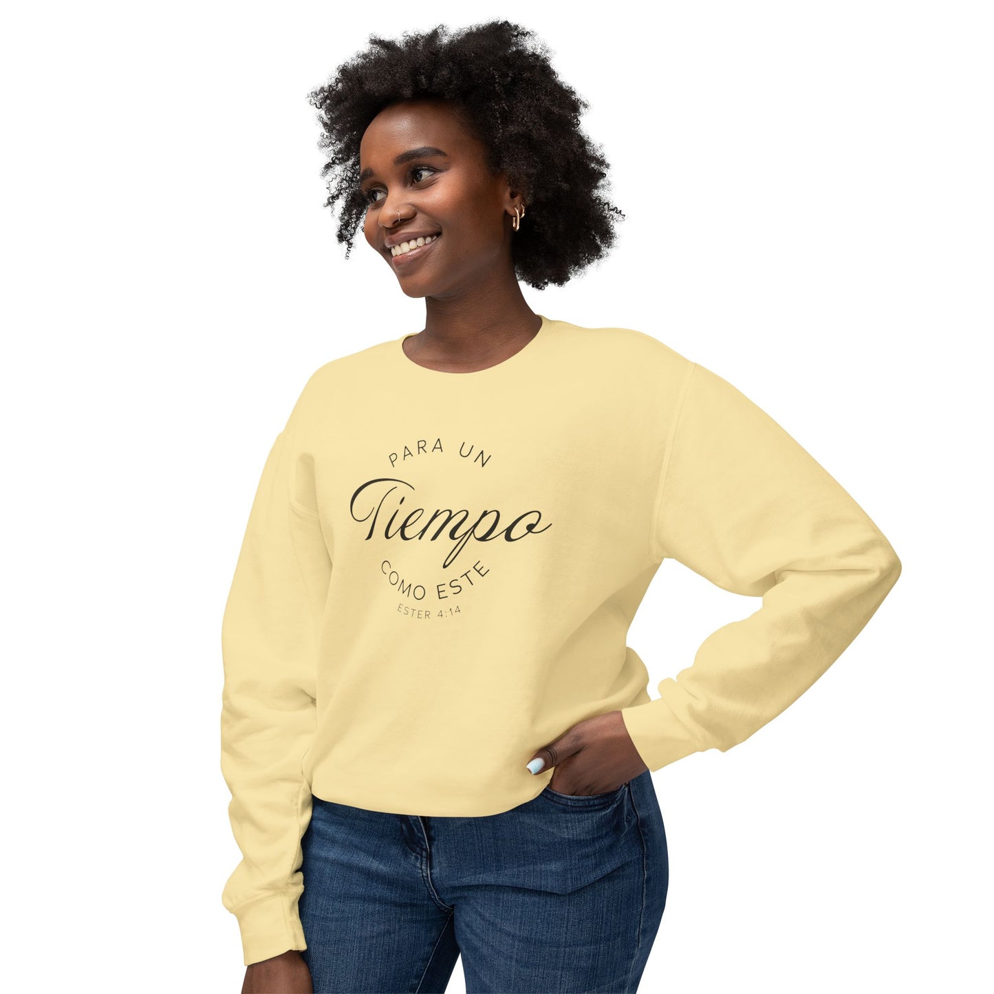 Para un Tiempo Como Este Ester 4:14 100% Cotton Sweatshirt-Shirt — Spanish Wise Woman Bible Verse