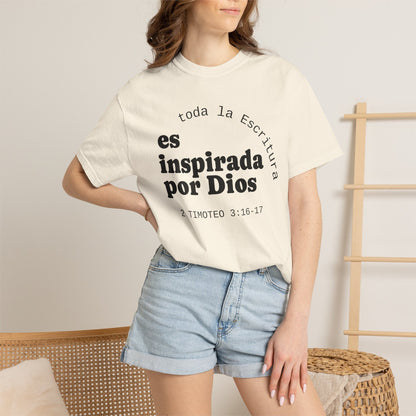 Toda la Escritura es inspirada por Dios  "2 Timoteo 3:16-17" 100% Cotton Shirt