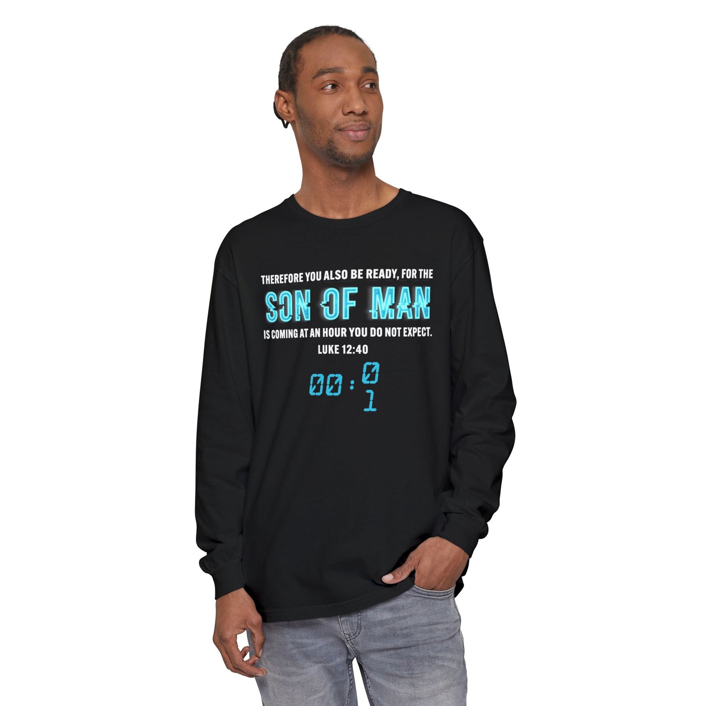 Son of Man is coming Cotton T‑Shirt — Christian Faith Graphic Long Sleeve Tee