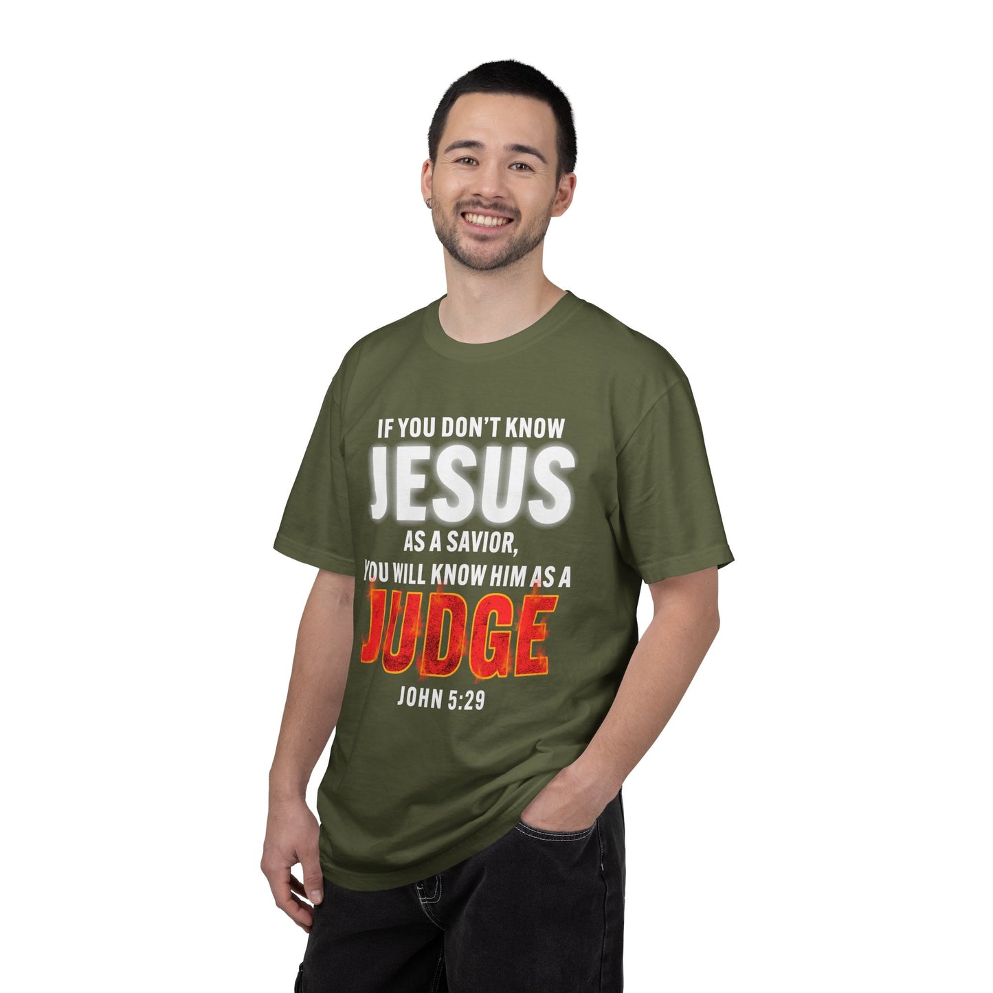 Know Jesus as Savior Cotton T-shirt — Faith-Based Christian Tee