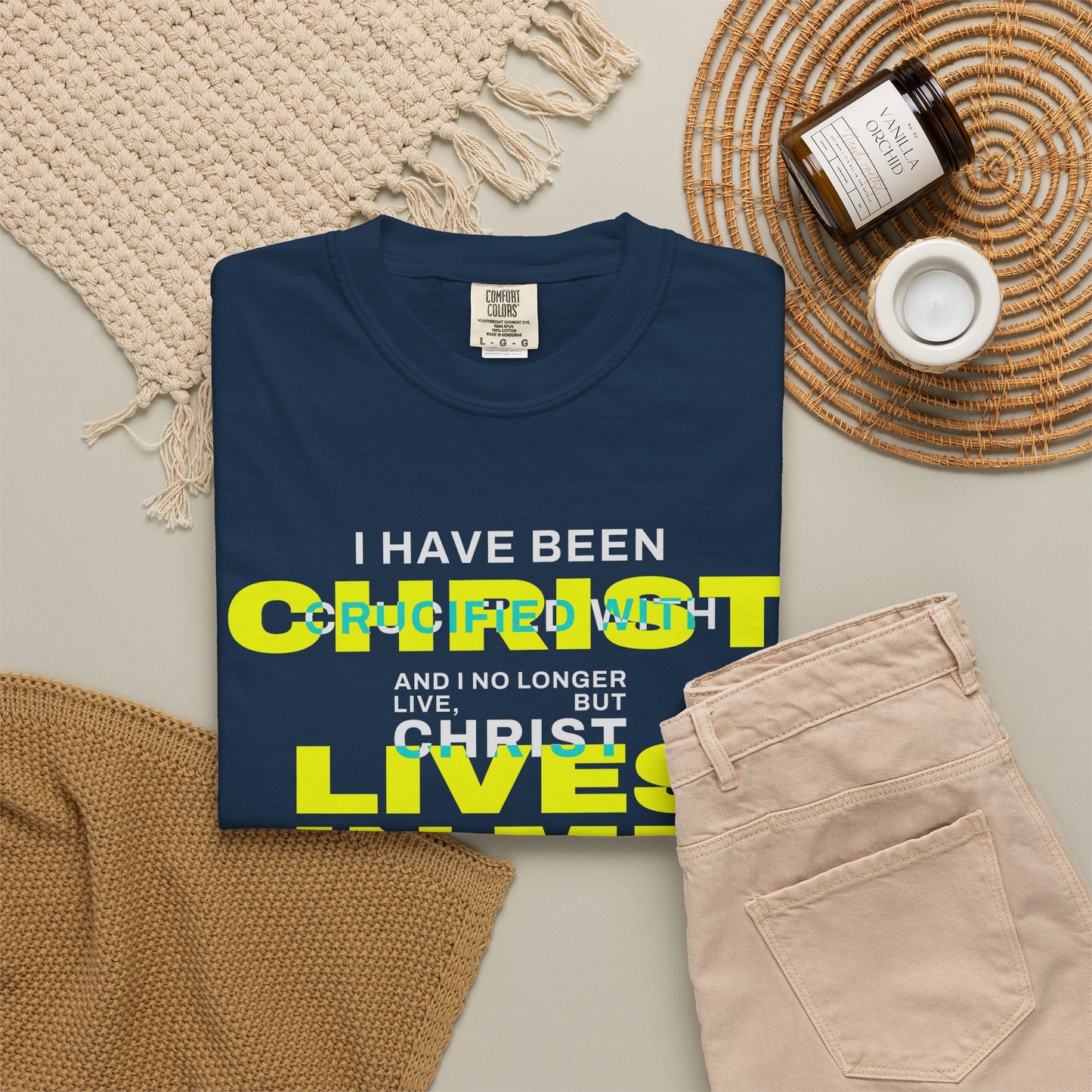 I have been Crucified with Christ "Galatians 2:20" YELLOW 100% Cotton T-Shirt