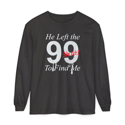 He Left the 99 Long Sleeve — Luke 15:4-7 Christian Crewneck