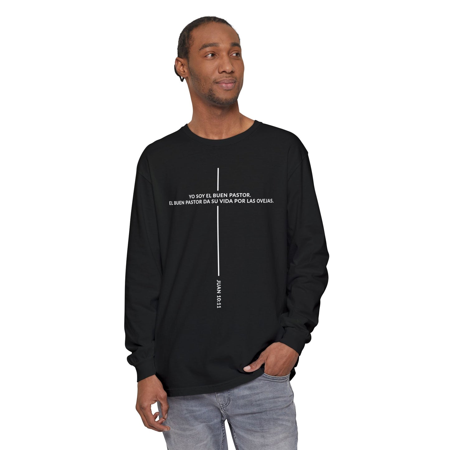 Buen Pastor T-shirt — Juan 10:11 'Yo Soy el Buen Pastor' Christian Long Sleeve Tee