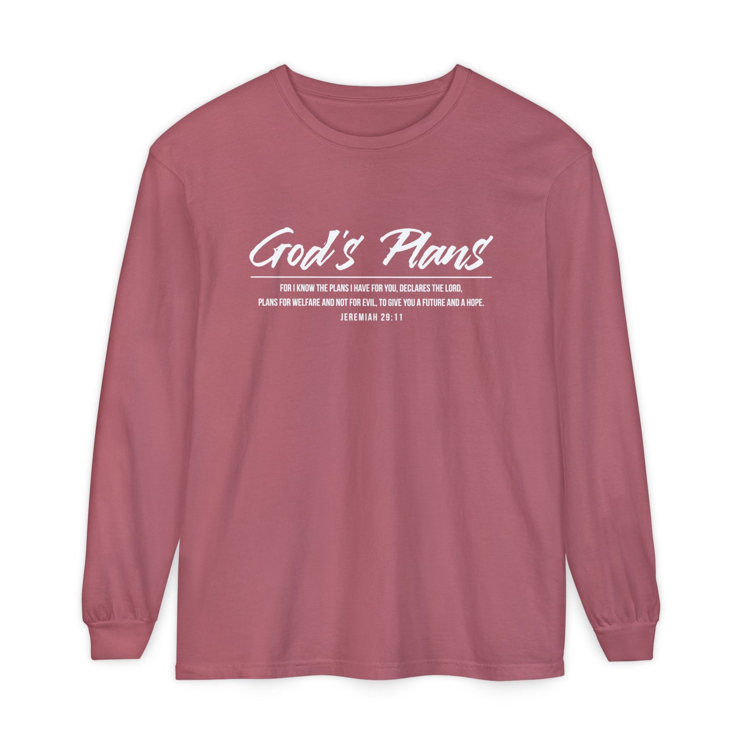 Jeremiah 29:11 'God's Plans' Long Sleeve T-Shirt — Inspirational Christian Faith Tee
