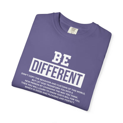 Be Different Romans 12:2 T-Shirt — Christian Faith Graphic T-shirt