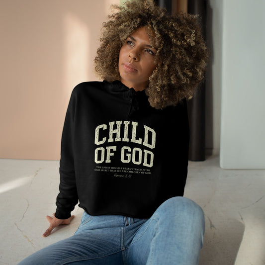 Child of God Cropped Hoodie — Christian Faith Graphic Crop Hoodie