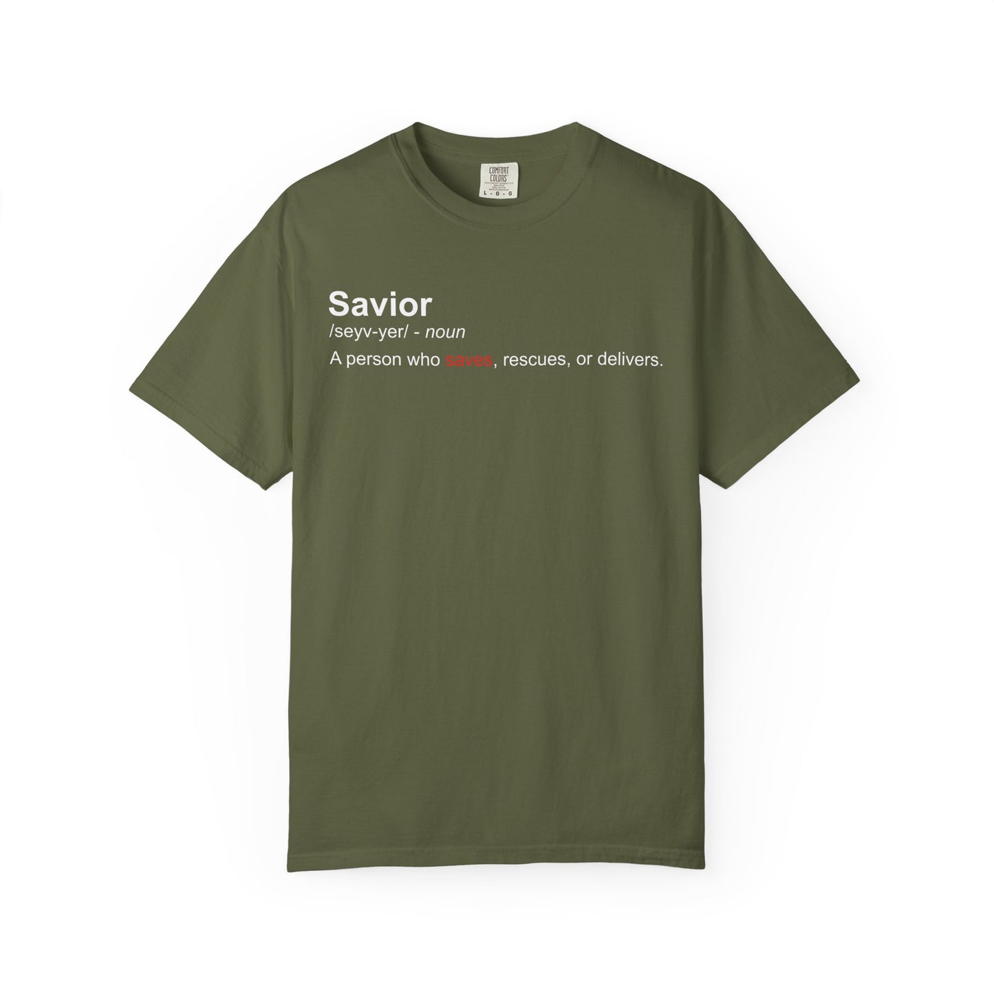 Savior Definition Tee — Inspirational Faith Graphic T-Shirt