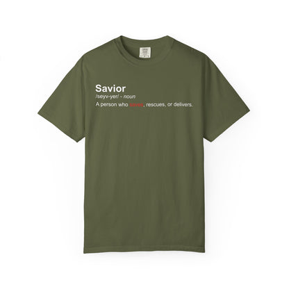 Savior Definition Tee — Inspirational Faith Graphic T-Shirt