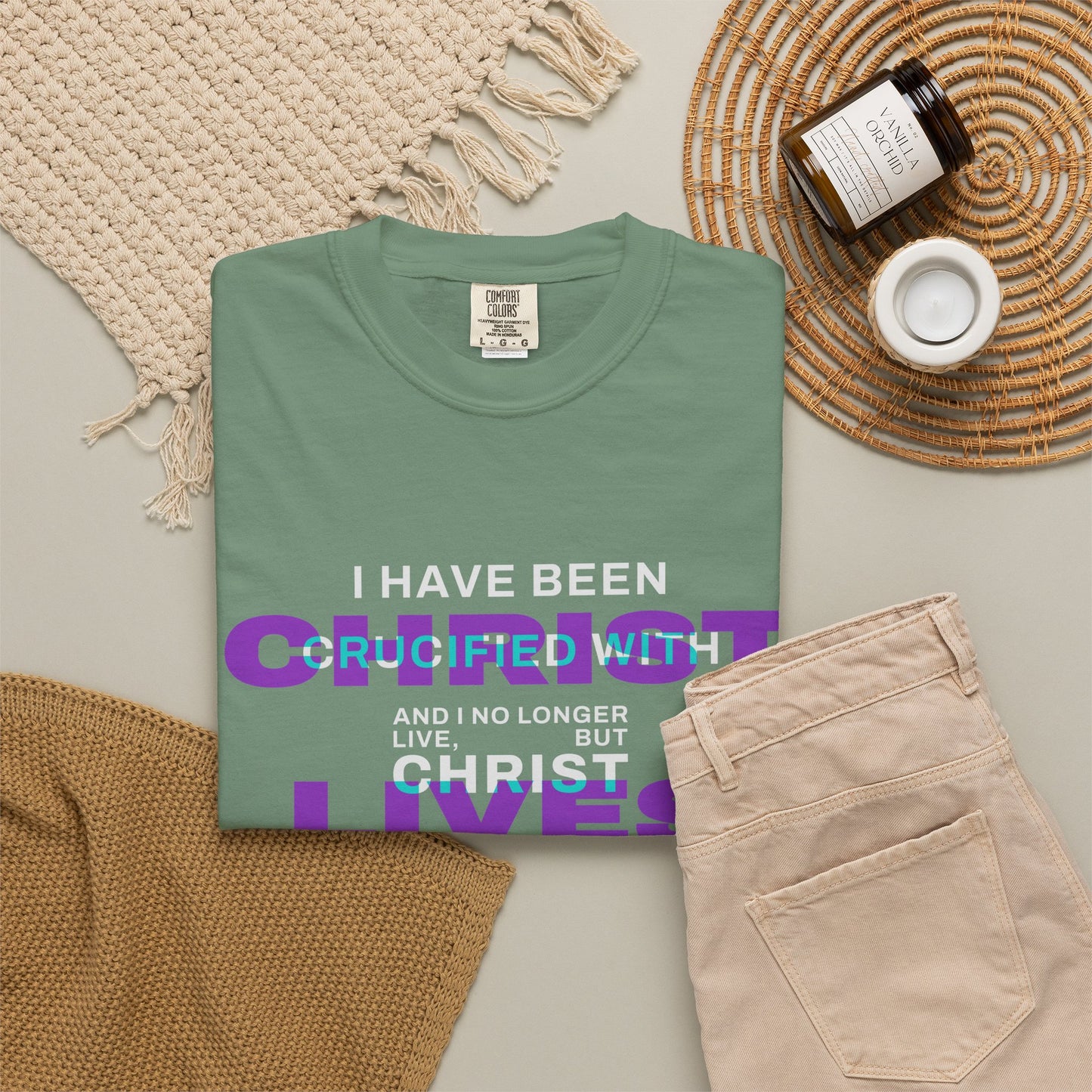 I have been Crucified with Christ "Galatians 2:20" Purple 100% Cotton T-Shirt