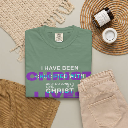 I have been Crucified with Christ "Galatians 2:20" Purple 100% Cotton T-Shirt