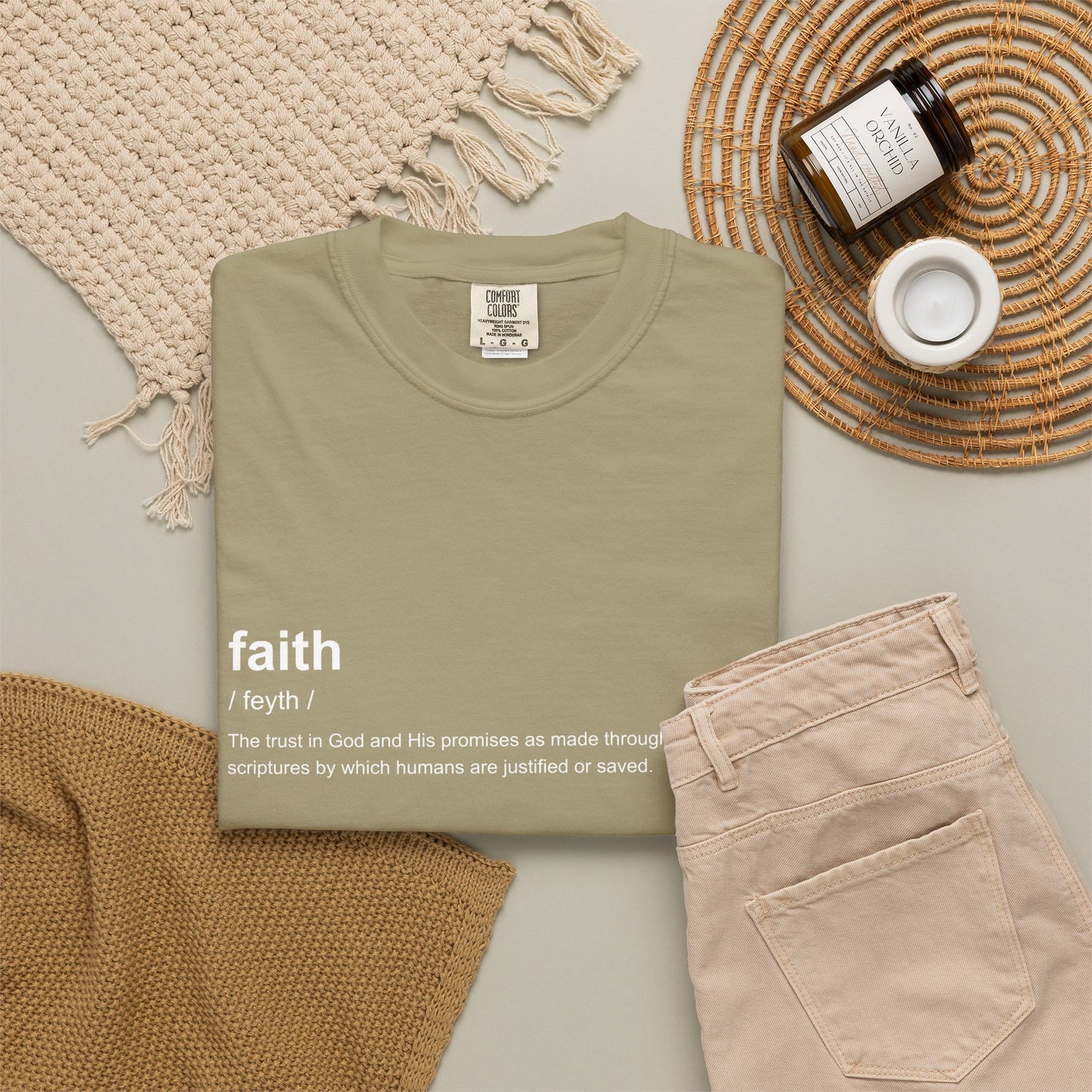 Faith Definition 100% Cotton T-Shirt — Inspirational Scripture Tee