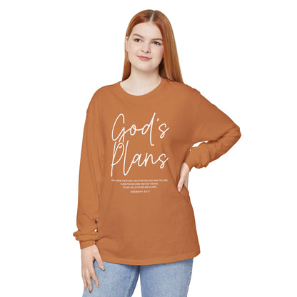 God's Plans Jeremiah 29:11 100% Cotton Long Sleeve