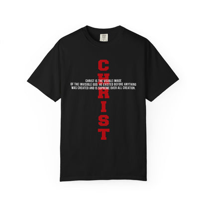 CHRIST the visible image of the invisible God Cotton T-shirt — Faith-Based Christian Tee