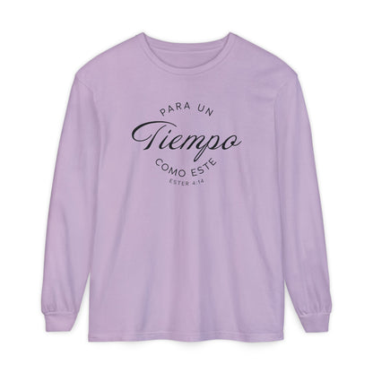 Para un Tiempo Como Este Ester 4:14 100% Cotton Long Sleeve-Shirt — Spanish Wise Woman Bible Verse