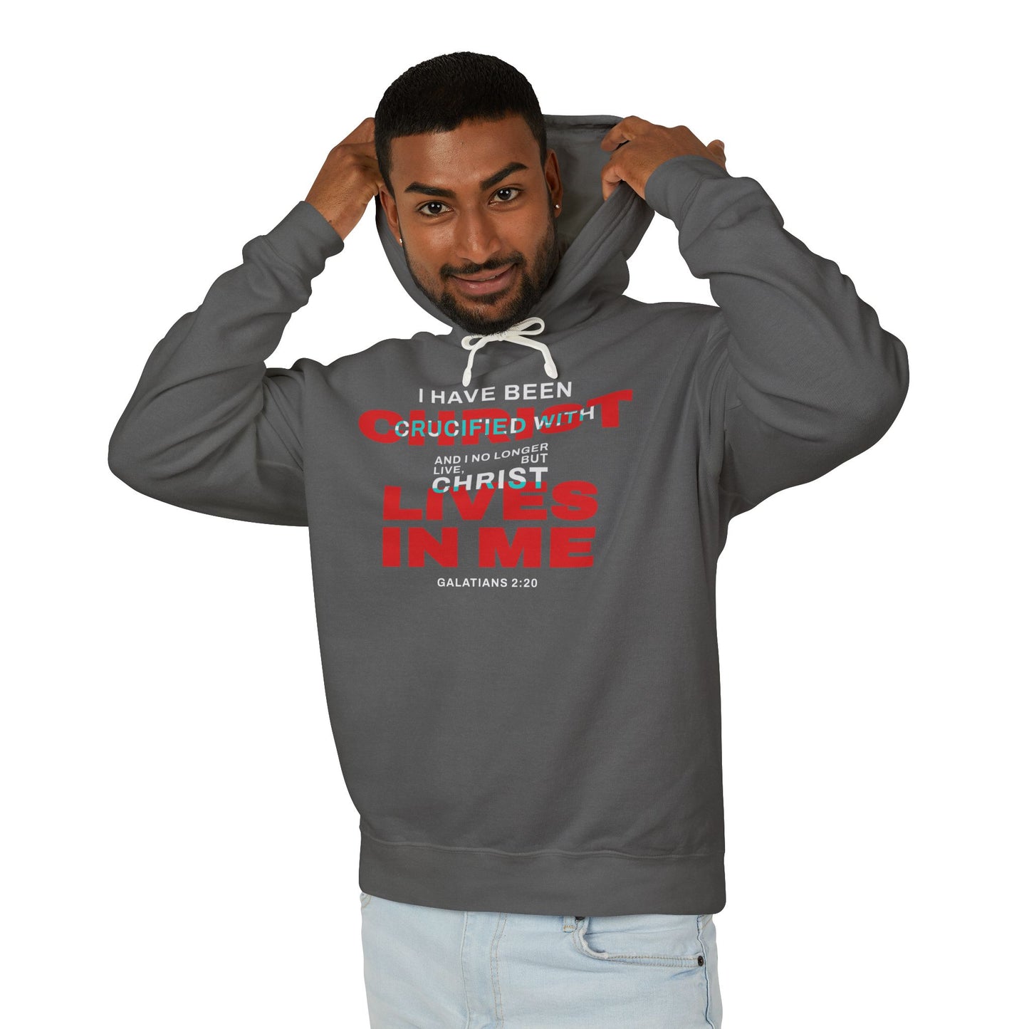 I have been Crucified with Christ "Galatians 2:20"  Red Unisex 100% Cotton Hoodie