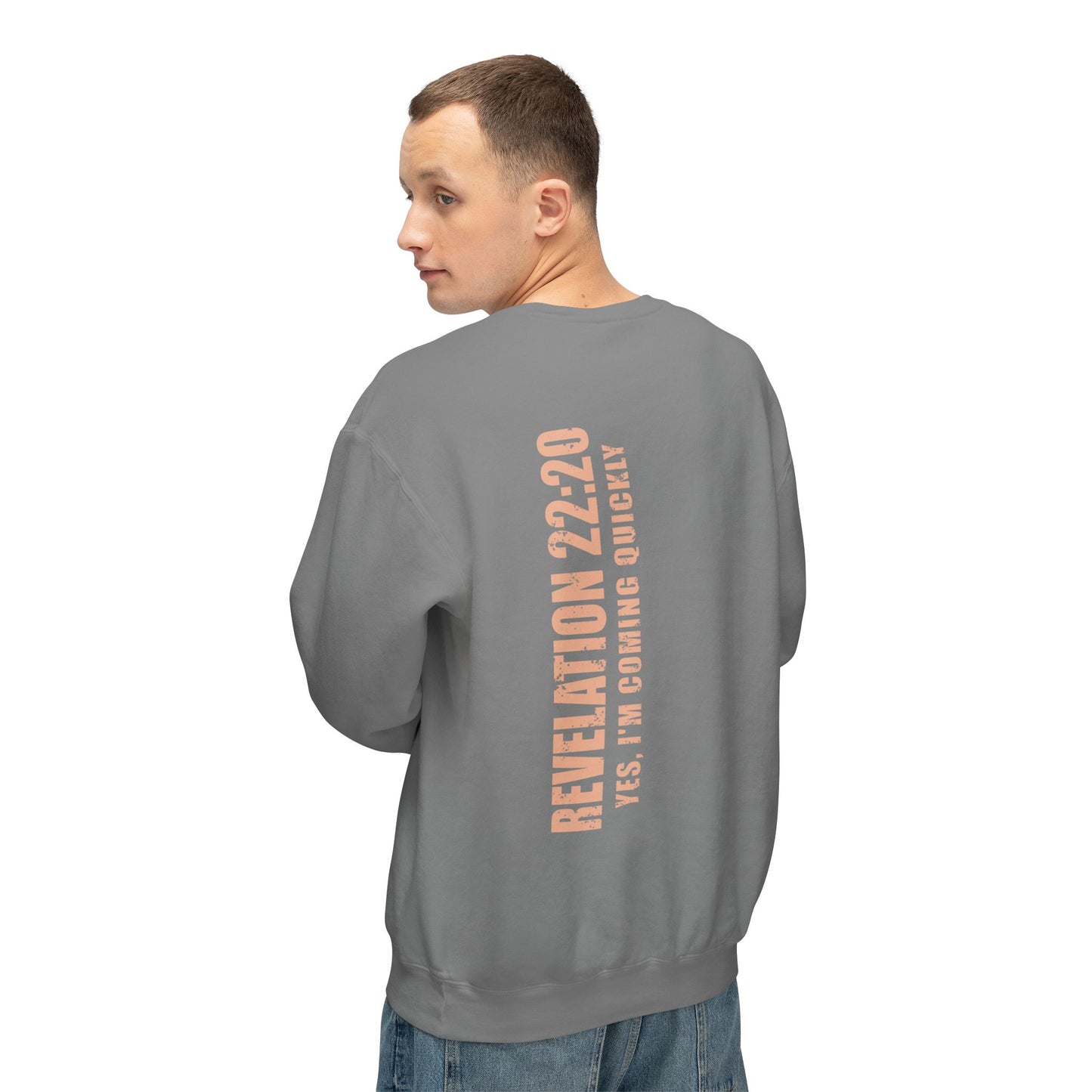 Revelation 22:20 Cotton Crewneck Sweatshirt — Bible Verse Christian Pullover