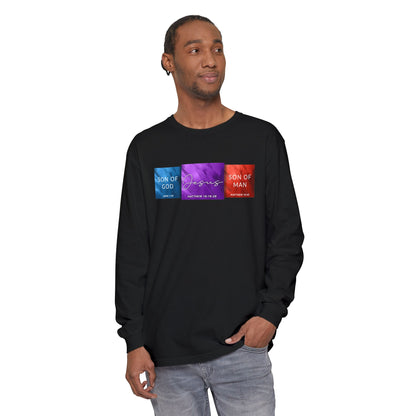 Son of Man Son of God Cotton T‑Shirt — Christian Faith Graphic Long Sleeve Tee