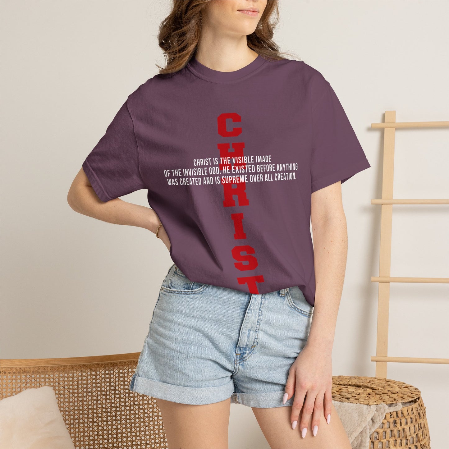 CHRIST the visible image of the invisible God Cotton T-shirt — Faith-Based Christian Tee