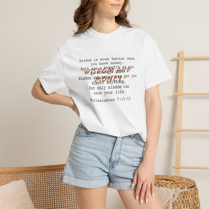 Biblical Wisdom T-Shirt — "Wisdom & Truth" Ecclesiastes 7:11 Scripture Tee