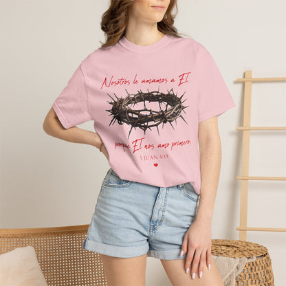 Jesus Crown of Thorns T-Shirt — "Naciste a amarme a Él" Christian Faith Tee